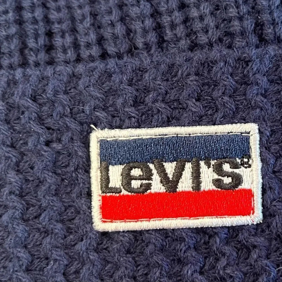 Levi’s  Mens Navy Blue Sherpa Beanie & Levi’s Touch Screen Gray Gloves NWT - Picture 2 of 15